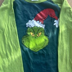 Hanna Andersson Grinch Long Sleeved Baseball Tee Size 6-7